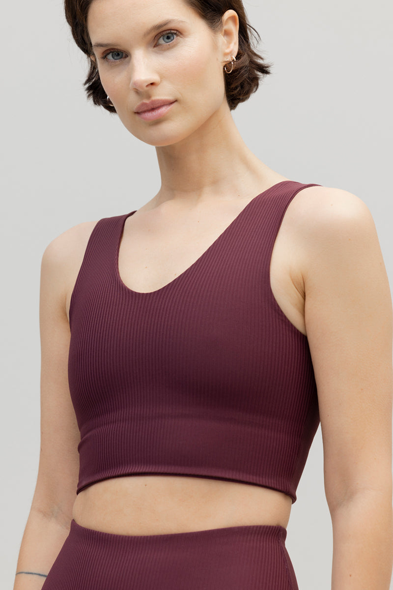 Bustier Ribbed Wine