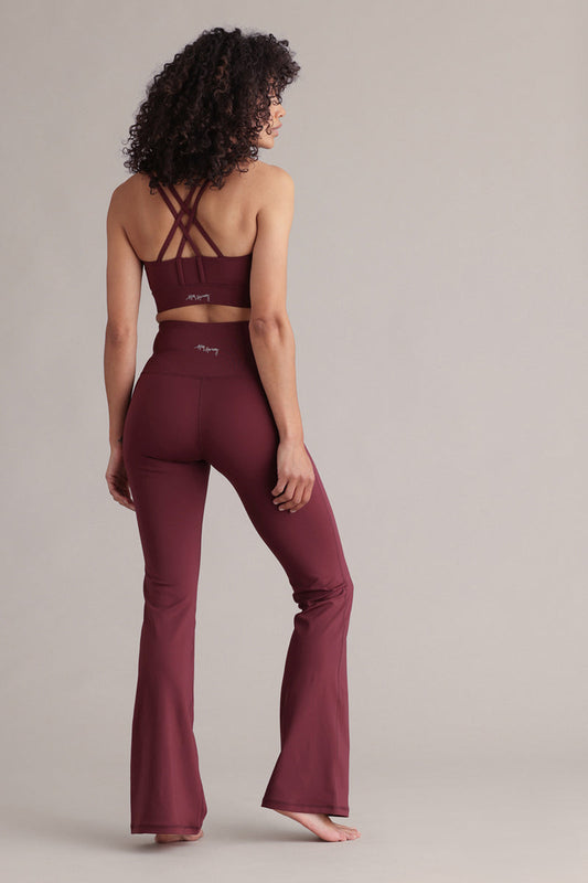 High-Waist Flared Leggings Always Dressed Italian Plum