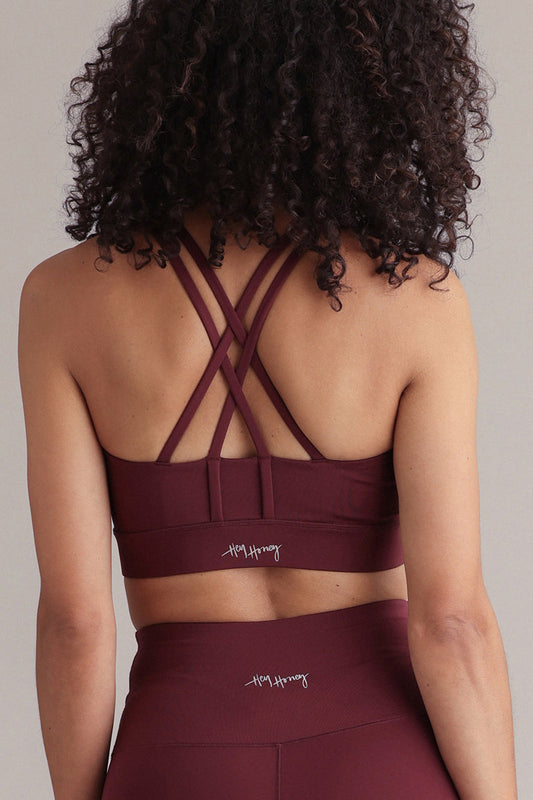 Criss-Cross Bra Always Dressed Italian Plum