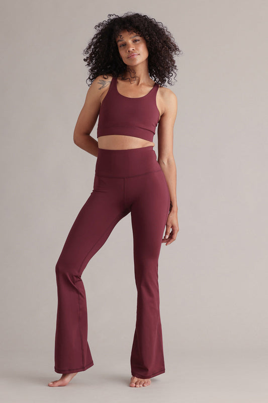 High-Waist Flared Leggings Always Dressed Italian Plum