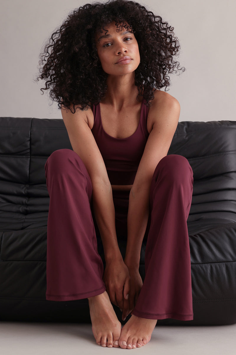 High-Waist Flared Leggings Always Dressed Italian Plum