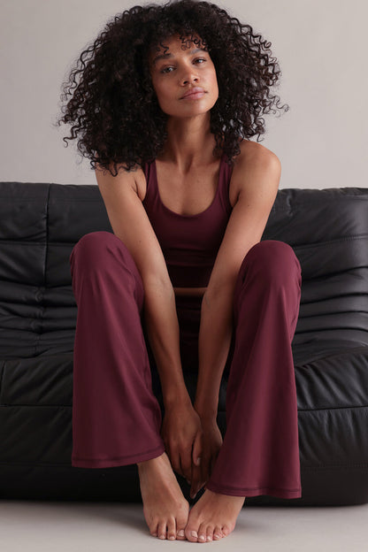 High-Waist Flared Leggings Always Dressed Italian Plum