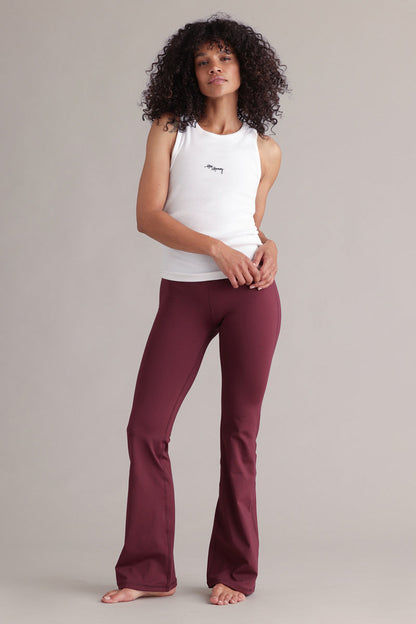 High-Waist Flared Leggings Always Dressed Italian Plum