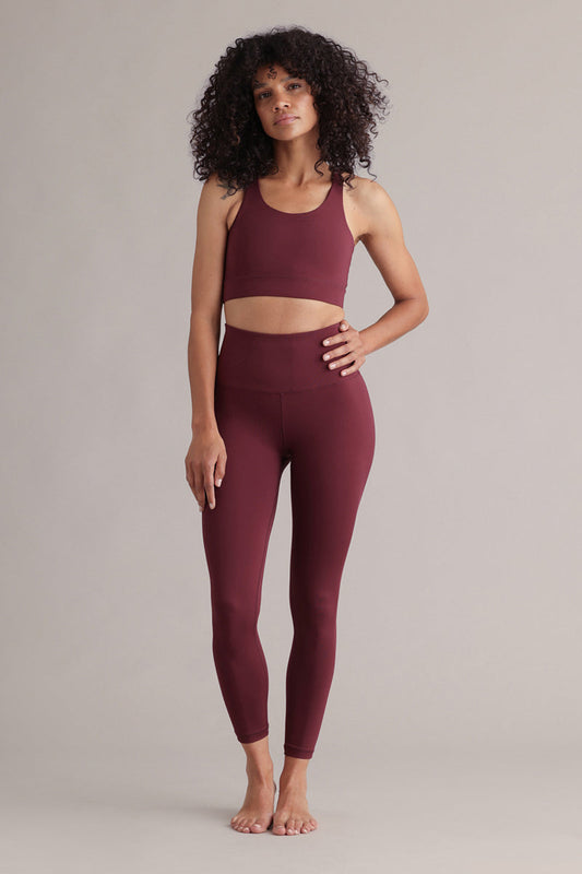 Cropped High-Waist Leggings Always Dressed Italian Plum
