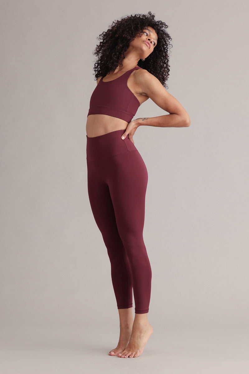 Cropped High-Waist Leggings Always Dressed Italian Plum