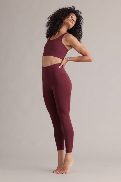 Cropped High-Waist Leggings Always Dressed Italian Plum
