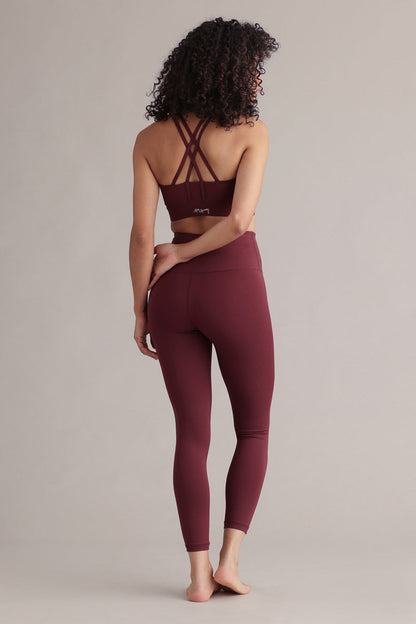 Cropped High-Waist Leggings Always Dressed Italian Plum
