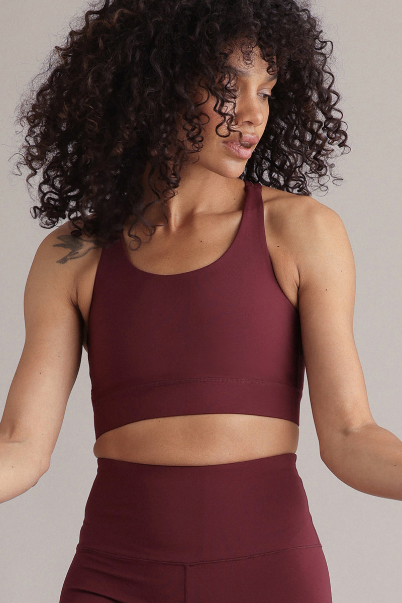 Criss-Cross Bra Always Dressed Italian Plum