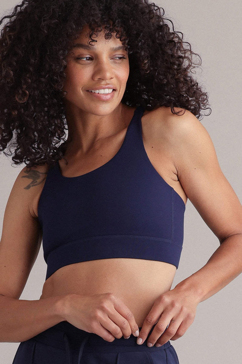 Criss-Cross Bra Always Dressed Baritone Blue