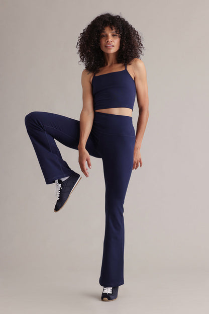 High-Waist Leggings Flared Always Dressed Baritone Blue