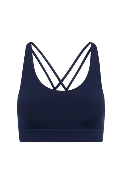 Criss-Cross Bra Always Dressed Baritone Blue