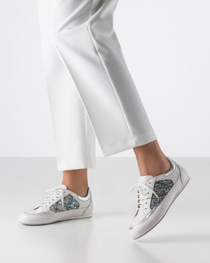 Werner Kern Carol Nappa leather / Brocade – silver / white